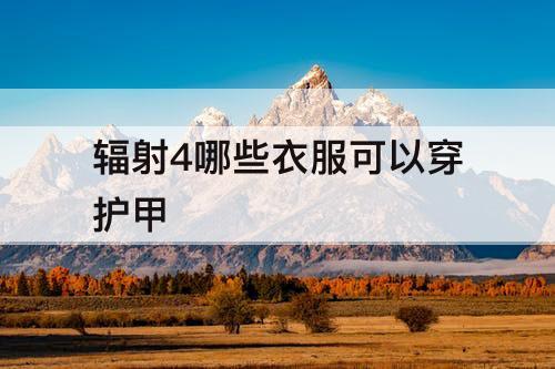 辐射4哪些衣服可以穿护甲