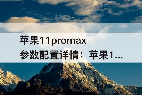 苹果11promax参数配置详情：苹果11promax参数配置详情图片