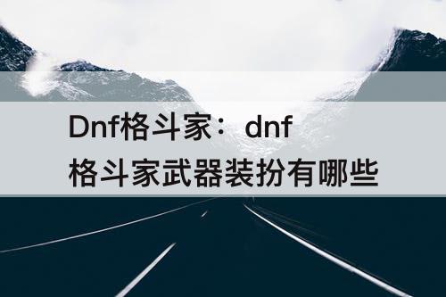 Dnf格斗家：dnf格斗家武器装扮有哪些