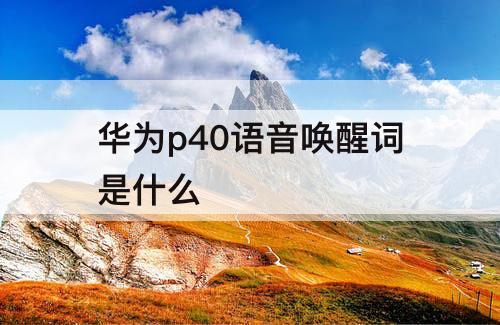 华为p40语音唤醒词是什么