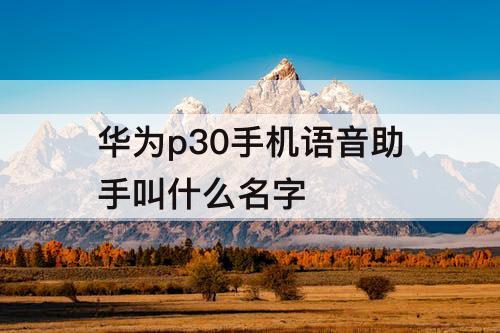 华为p30手机语音助手叫什么名字