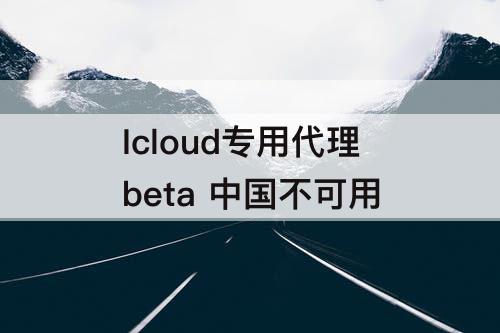 Icloud专用代理beta 中国不可用