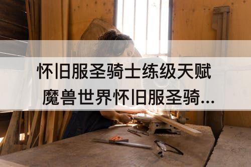 怀旧服圣骑士练级天赋 魔兽世界怀旧服圣骑士练级天赋顺序