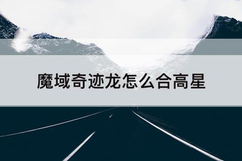 魔域奇迹龙怎么合高星