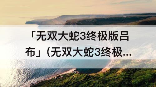 「无双大蛇3终极版吕布」(无双大蛇3终极版吕布武器属性搭配)