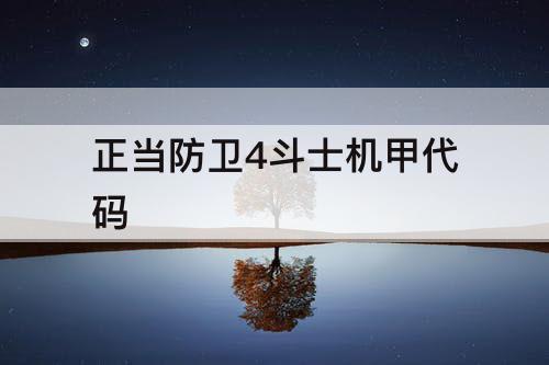 正当防卫4斗士机甲代码