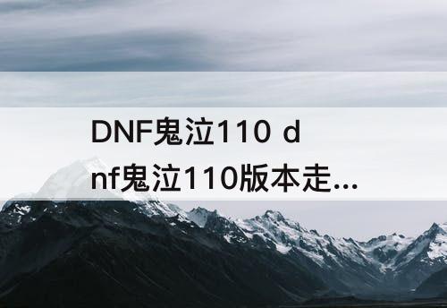 DNF鬼泣110 dnf鬼泣110版本走什么属性