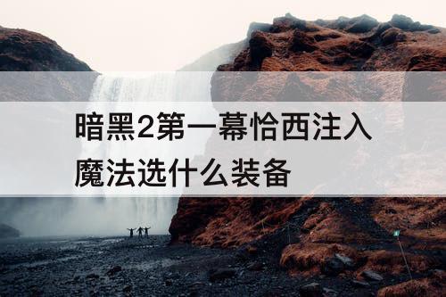 暗黑2第一幕恰西注入魔法选什么装备