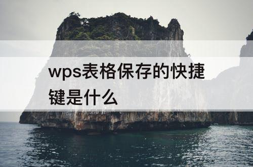 wps表格保存的快捷键是什么