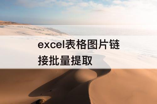 excel表格图片链接批量提取