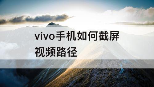 vivo手机如何截屏视频路径
