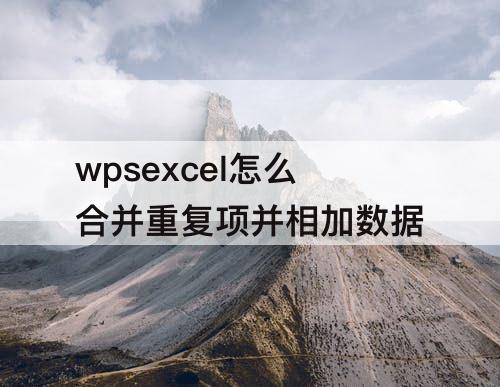 wpsexcel怎么合并重复项并相加数据