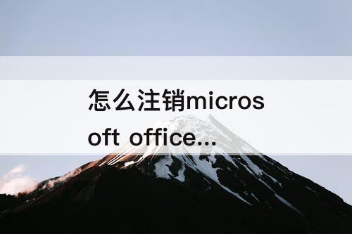 怎么注销microsoft office账号