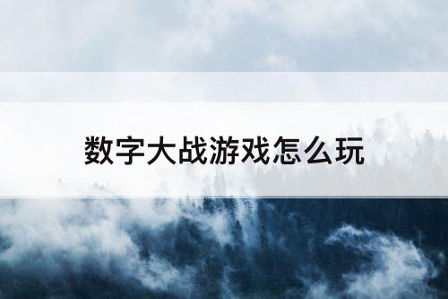 数字大战游戏怎么玩