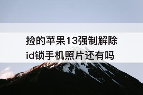 捡的苹果13强制解除id锁手机照片还有吗