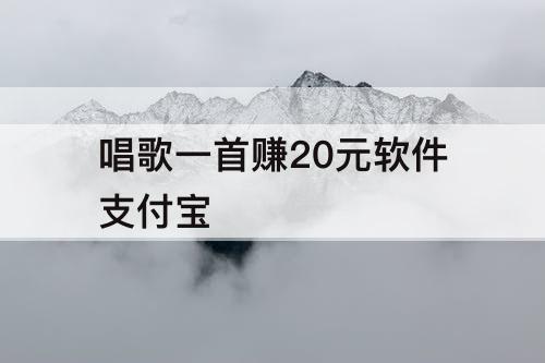 唱歌一首赚20元软件支付宝
