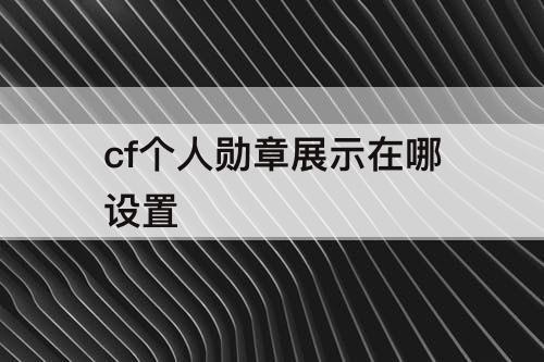 cf个人勋章展示在哪设置