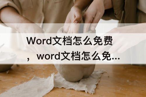 Word文档怎么免费，word文档怎么免费查重