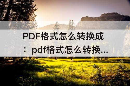PDF格式怎么转换成：pdf格式怎么转换成dwg格式