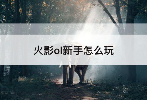 火影ol新手怎么玩