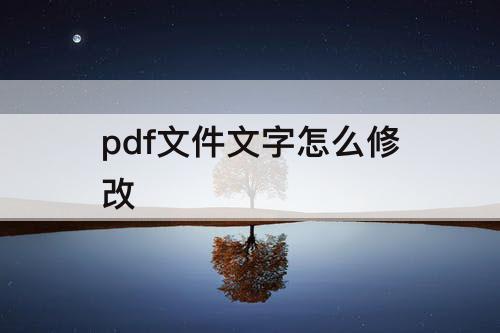 pdf文件文字怎么修改