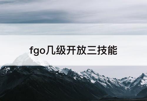 fgo几级开放三技能