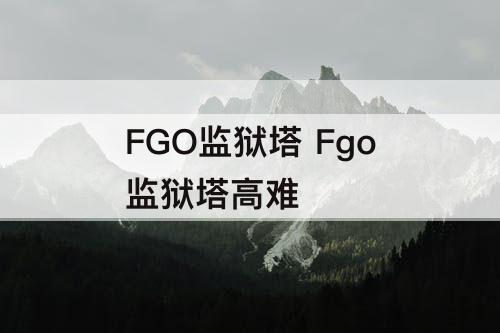 FGO监狱塔 Fgo监狱塔高难