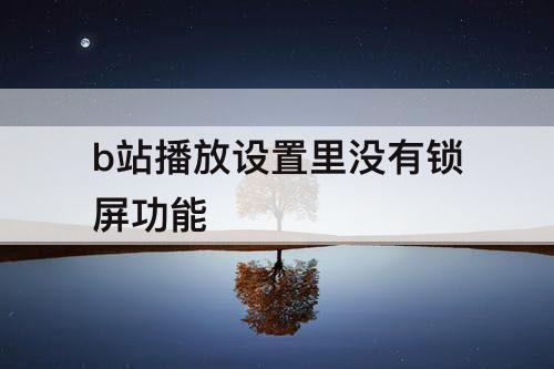 b站播放设置里没有锁屏功能
