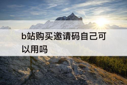 b站购买邀请码自己可以用吗
