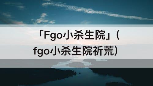 「Fgo小杀生院」(fgo小杀生院祈荒)