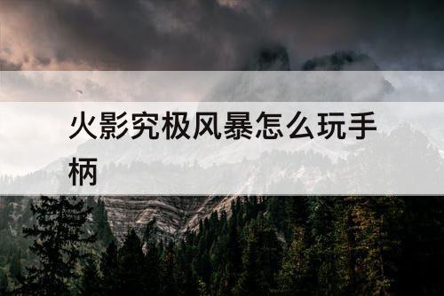 火影究极风暴怎么玩手柄