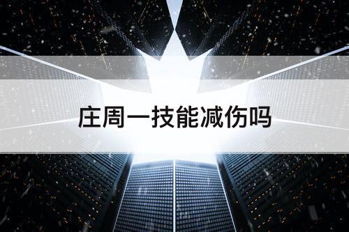 庄周一技能减伤吗