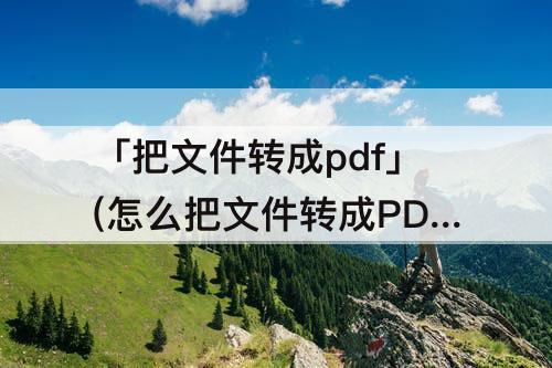 「把文件转成pdf」(怎么把文件转成PDF格式?)