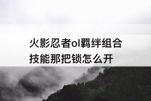 火影忍者ol羁绊组合技能那把锁怎么开