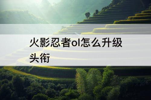 火影忍者ol怎么升级头衔