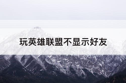 玩英雄联盟不显示好友