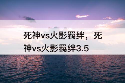 死神vs火影羁绊，死神vs火影羁绊3.5