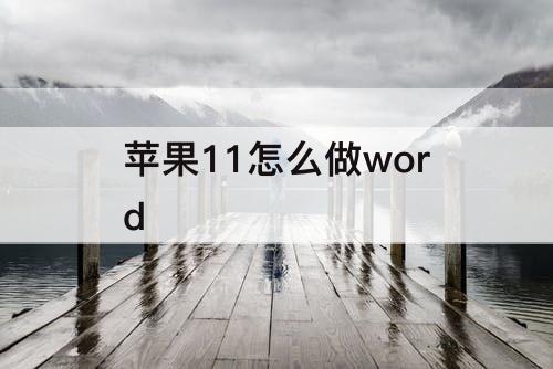 苹果11怎么做word