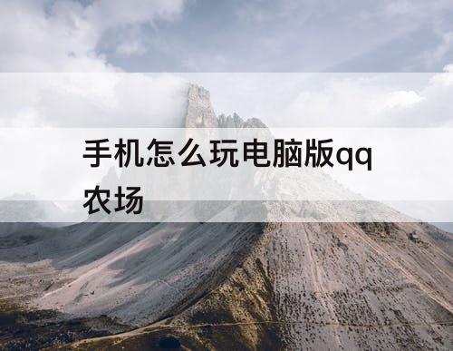 手机怎么玩电脑版qq农场