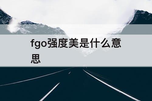 fgo强度美是什么意思
