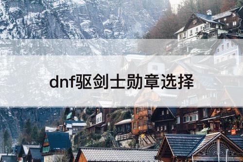 dnf驱剑士勋章选择