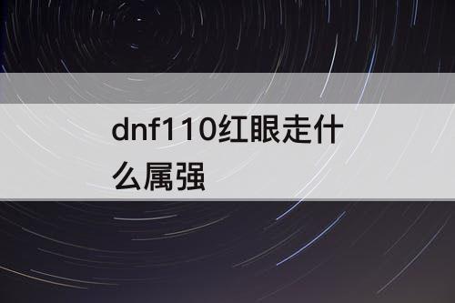 dnf110红眼走什么属强