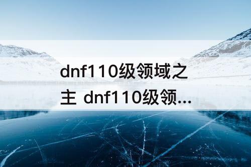 dnf110级领域之主 dnf110级领域之主辅助装备