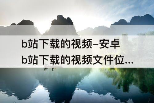 b站下载的视频-安卓b站下载的视频文件位置