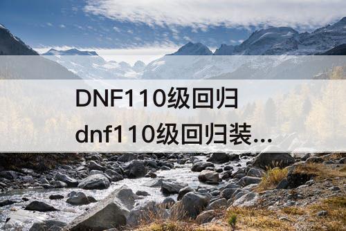 DNF110级回归 dnf110级回归装备怎么选奶妈