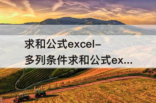 求和公式excel-多列条件求和公式excel