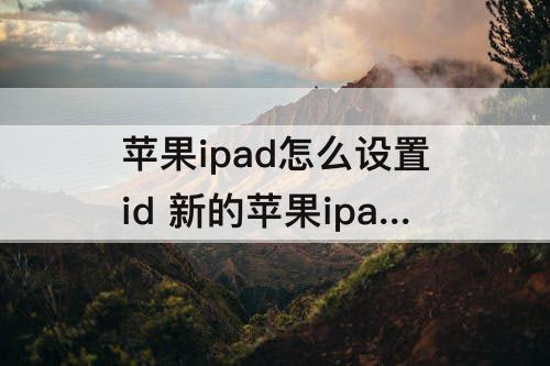 苹果ipad怎么设置id 新的苹果ipad怎么设置id