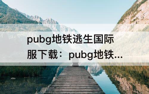 pubg地铁逃生国际服下载：pubg地铁逃生国际服下载2023