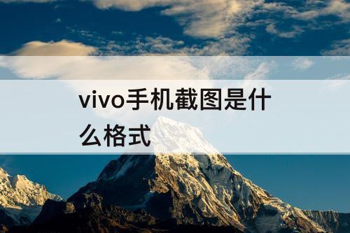 vivo手机截图是什么格式