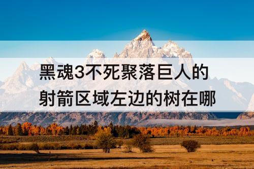 黑魂3不死聚落巨人的射箭区域左边的树在哪